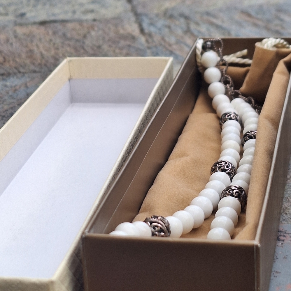 Final price drop-Carolyn Pollack Retired Relios 16"-18" White Agate Necklace - Picture 11 of 12
